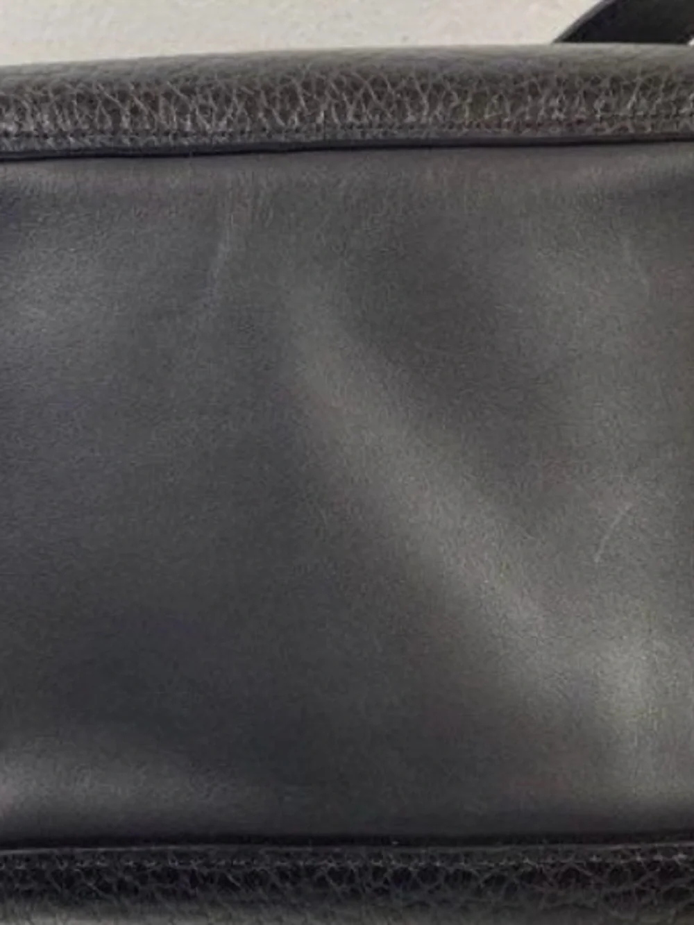 Black Leather Belted Shoulder Bag with Gold Buckle